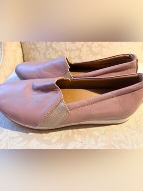 Women's Pink Slip-On Loafers with Silver Accent